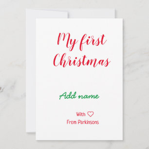 Invitación Mi primera Navidad añadir nombre de familia con am