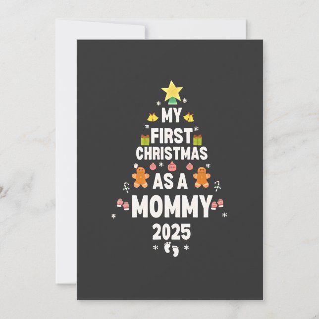 Invitación Mi primera Navidad como Mamá 2025 Navidad  (Anverso)