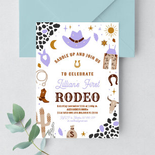 Invitación Mi primera niña de rodeo, cumpleaños del Rancho Su
