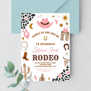 Invitación Mi primera niña de rodeo cumpleaños del suroeste