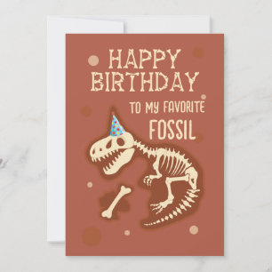 Invitación Mi saludo favorito de cumpleaños fósil