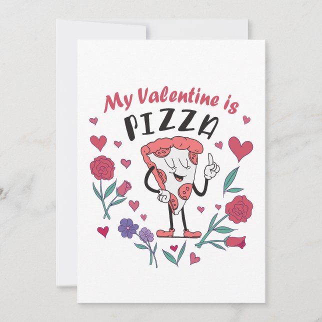 Invitación Mi San Valentín es pizza (Anverso)