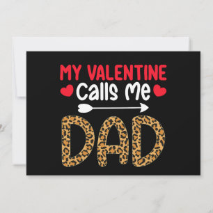 Invitación Mi San Valentín me llama a mi papá leopardo de búf