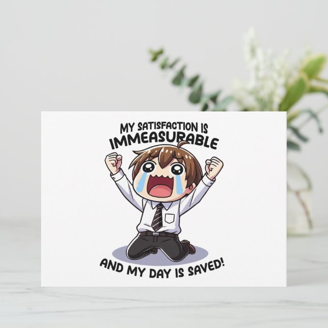 Invitación ¡Mi satisfacción es inconmensurable! (Anverso de pie)