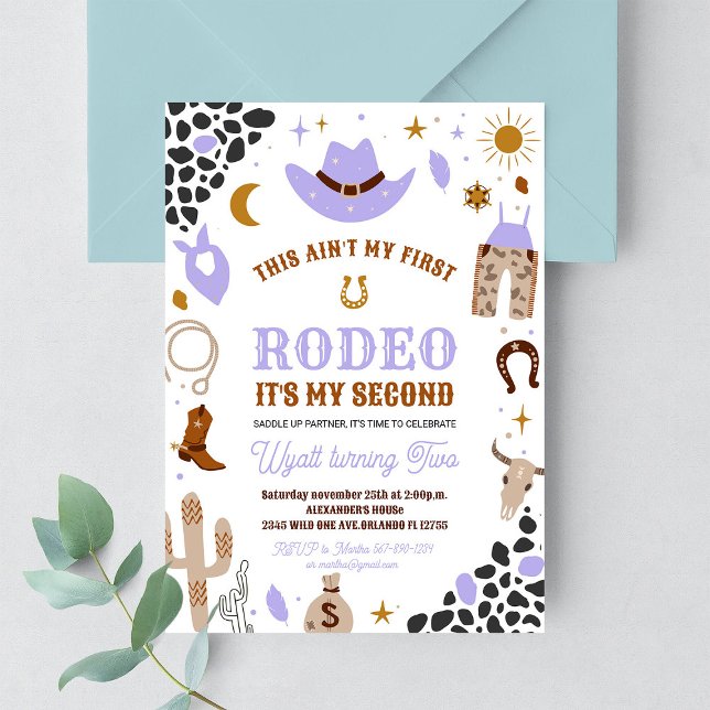 Invitación Mi segunda niña de rodeo Cumpleaños del Suroeste (Subido por el creador)