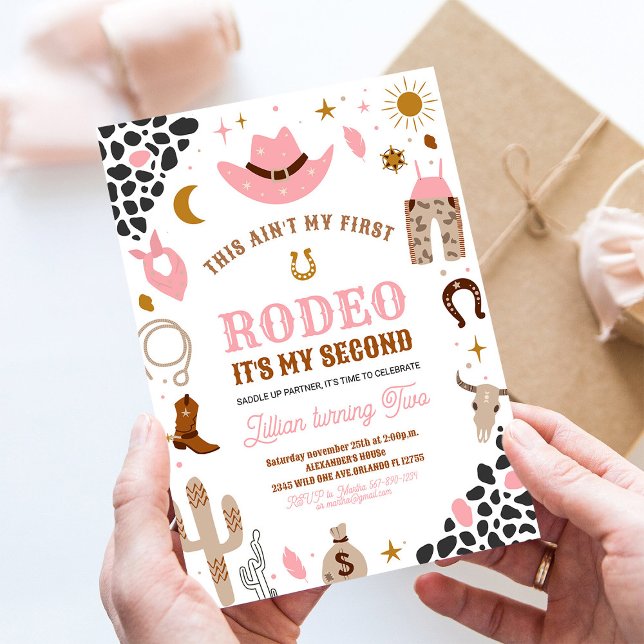 Invitación Mi segunda niña de rodeo salvaje oeste suroeste (Subido por el creador)
