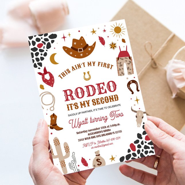 Invitación Mi segundo Rodeo Cowboy Ranch Southwestern Cumplea (Subido por el creador)