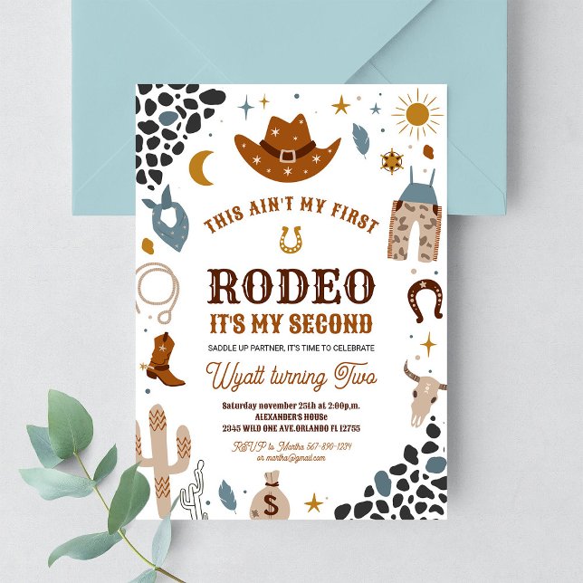 Invitación Mi segundo Rodeo Cowboy Ranch Southwestern Cumplea (Subido por el creador)