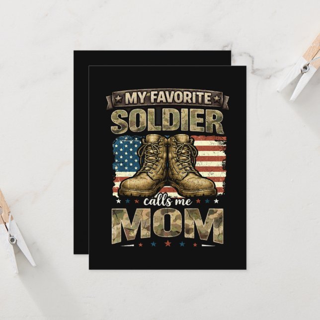 Invitación Mi soldado favorito me llama mamá (Anverso/Reverso In Situ)