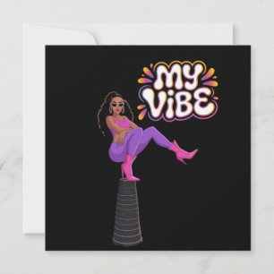 Invitación Mi vibe - Funky Viral Challenge Black Woman Design