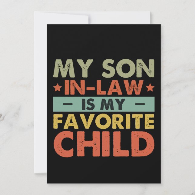 Invitación Mi yerno es mi hijo favorito Groovy familiar (Anverso)