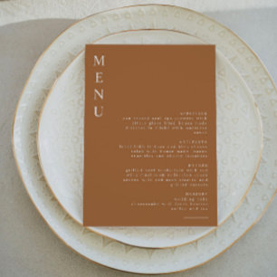 Invitación MIA Boho Terracotta Quemada Naranja Menú Minimalis