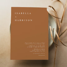 Mia - Naranja quemado Boda Minimalista moderno