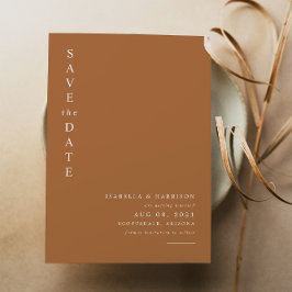 Invitación Mia - Naranja quemado Minimalista moderno salva la