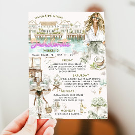 Invitación Miami Beach Bachelorette Weekend Itinerary