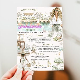 Invitación Miami Beach Bachelorette Weekend Itinerary