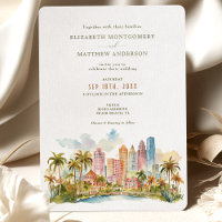 Miami Beach Destination con Watercolor Skyline