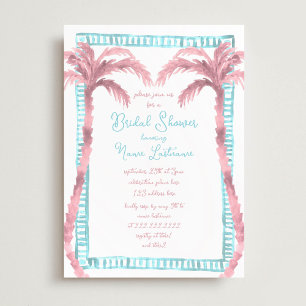 Invitación Miami Tropical Beach Hand Pintado Bridal Shower