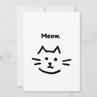 Invitación Miau. Gato Simple Divertido