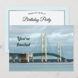 Invitación Michigan Mackinac Bridge Photo Birday