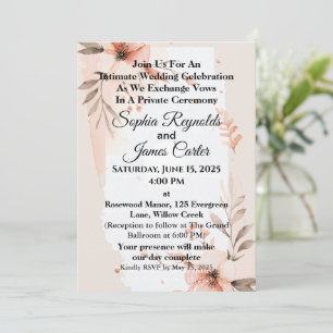 Invitación Micro interno Elegante Boda de Elopement