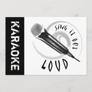 Invitación Micrófono de karaoke cantando LOUD