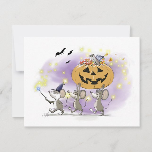 Invitación Micrófono, Mac & Moe's Happy Halloween Holiday (Anverso)
