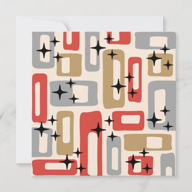 Invitación Mid Century Modern Atomic Christmas (Anverso)