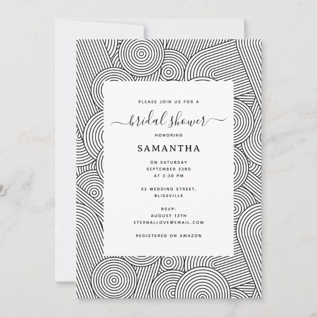 Invitación Mid Century Modern Geometric Arch Bridal Shower (Anverso)