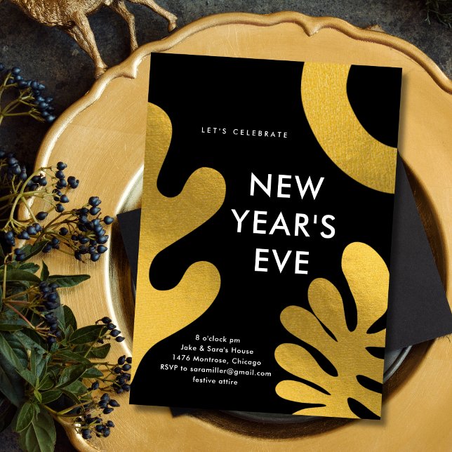 Invitación Mid Century Modern New Year's Eve (Subido por el creador)