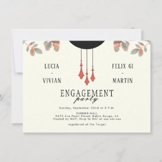 Invitación Midnight Autumn Engagement Party