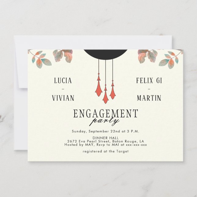 Invitación Midnight Autumn Engagement Party (Anverso)