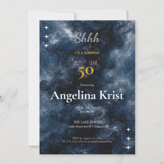 Invitación Midnight Blue Surprise Milestone Birthday