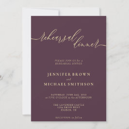 Invitación Midnight Fig & Champagne Rehearsal Dinner