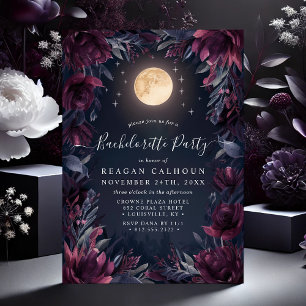 Invitación Midnight Garden Moon Bachelorette