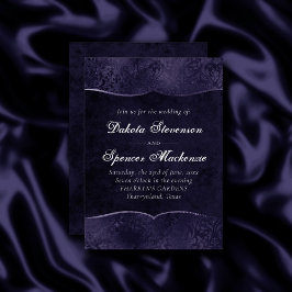 Invitación Midnight Indigo Romance | Satiny Grunge Boda