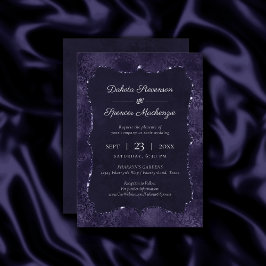 Invitación Midnight Indigo Romance | Satiny Grunge Boda