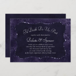 Invitación Midnight Indigo Romance | Satiny Grunge Boda