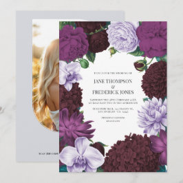 Invitación Midnight Orchid, Velvet Aubergine & Misty Mauve