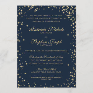 Invitación Midnight Stars Twinkle Sky Boda