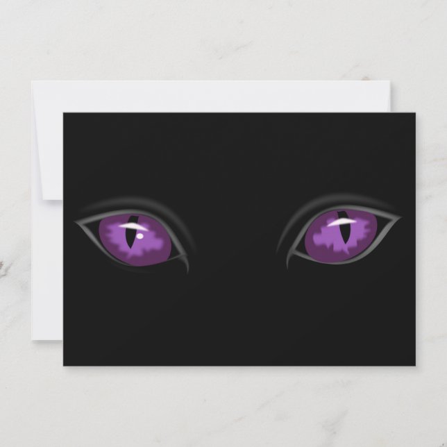 Invitación Miedo ojos morados en la oscuridad de la fiesta de (Anverso)
