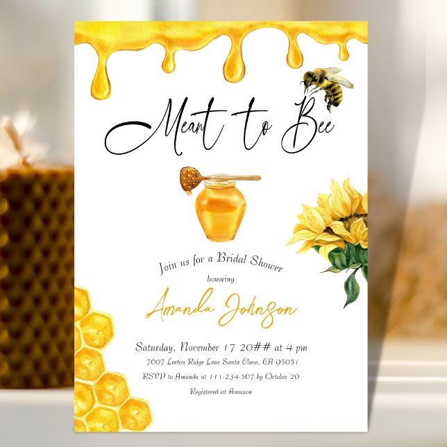 Invitación Miel amarilla acuarela significa ducha de novia (Subido por el creador)