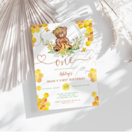 Invitación Miel Oso 1er cumpleaños