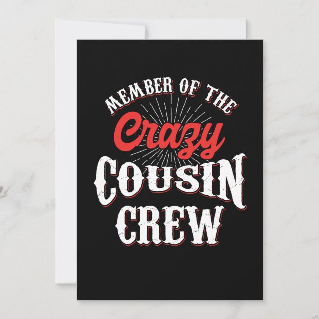 Invitación Miembro Del Crazy Cousin Crew Hermana Hermana Gif (Anverso)