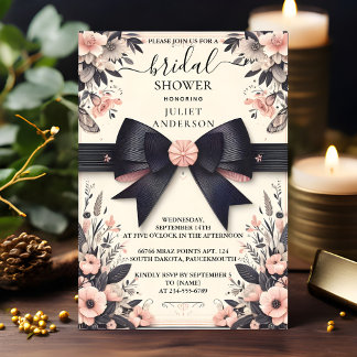 Invitación Mientras las pancartas se doblan con cinta satinad