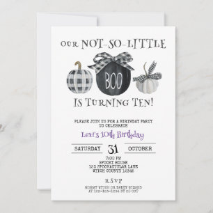 Invitación Miércoles tema, Halloween 10 cumpleaños