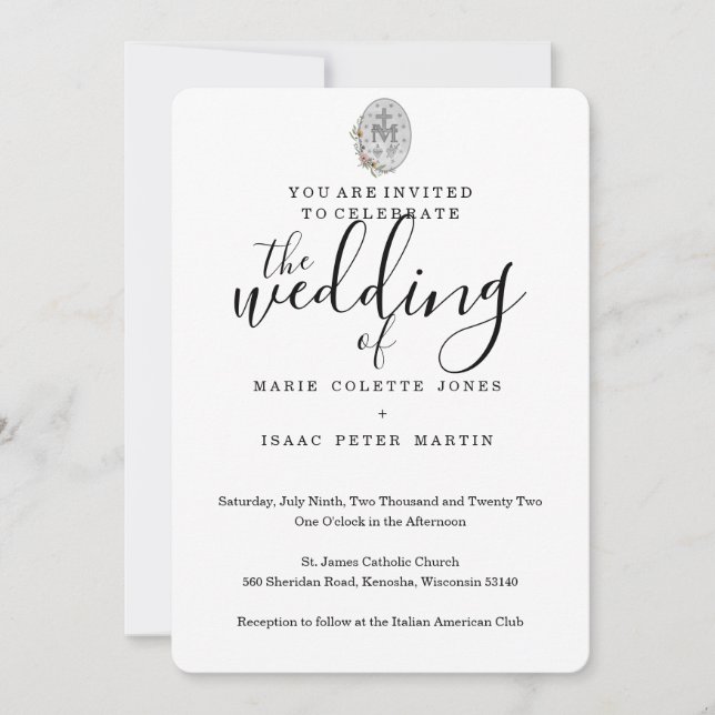 Invitación milagrosa a la boda de medallas (Anverso)