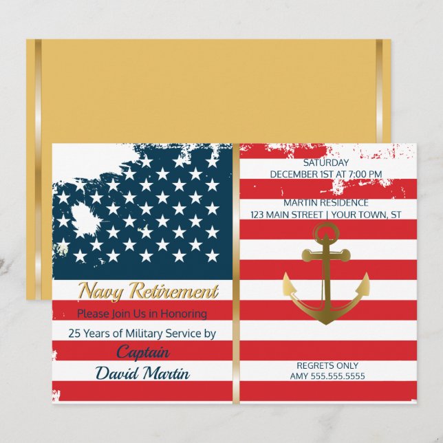 Invitación militar del fiesta de retiro del (Anverso / Reverso)