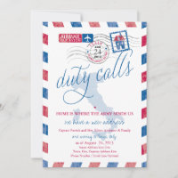 Invitación militar en movimiento de correo aéreo a