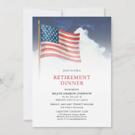 Invitación Military American Flag Retirement